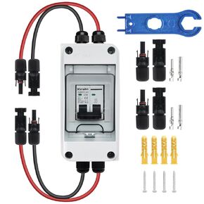 Solar Panel Disconnect Switch,30A 400V Miniature Circuit Breaker Box IP65 Waterproof AC/DC Disconnect Box for photovoltaic Solar Panel Grid-Connected Off-Grid System Home in Kuwait