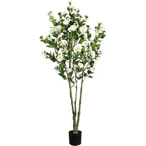 Faux Pink Cherry Blossom Tree 8ft(96in) Tall Artificial Plant Indoor Decor Handmade Natural Sakura Tree for Wedding Realistic Cherry Plant in Pot for Home Living Room,Office,Outdoor Decor. in Saudi Arabia