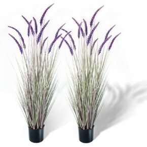 KOL 5ft 2-Pack Artificial Veronica Spiked Speedwell Grass, 59in Faux Tall Horsetail Grasses, Veronica Spicata, UV-Resistant Fake Plants for Indoor/Outdoor Décor, Home Office Wedding Centerpiece in Kuwait