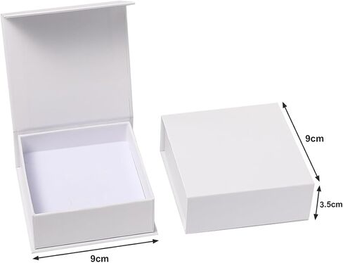 40pcs white magnetic boxes 9×9×3.5cm cardboard jewelry gift box, jewelry packaging, suitable for small business necklace ring bracelet earring display box in Saudi Arabia