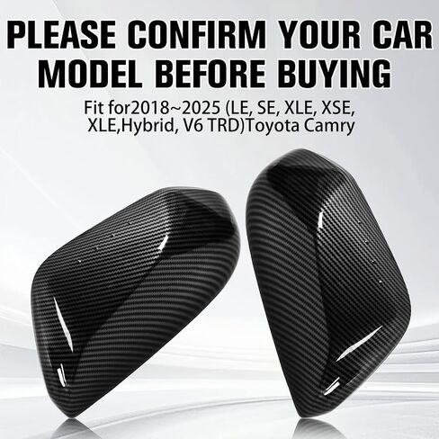 Side mirror covers compatible with Toyota Camry Accessories,Side Rearview Mirror Guard Cover compatible with Toyota Camry Accessories 2018-2025(Glossy Black) in Saudi Arabia