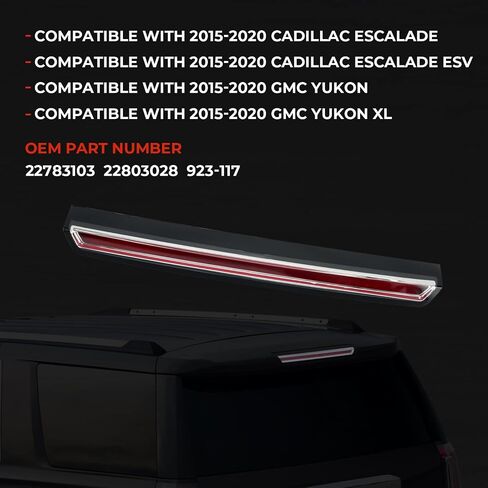 مجموعة مصابيح الفرامل الثالثة من KARPAL متوافقة مع GMC Yukon/Yukon XL Cadillac Escalade/Escalade ESV 2015 2016 2017 2018 2019 2020 LED يستبدل ضوء التوقف العالي 22783103 22803028 in Saudi Arabia