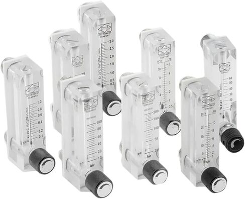 1/4" BSPP Female LZM-6T Mini Panel Install Liquid Water Gas Air Acrylic Glass Plastic Float Flowmeter With Ajustable Valve(Liquid 100-1000ml PM) in Saudi Arabia