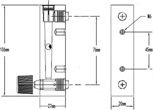 LZM-6T Water 1 To 1000 ml Per Min Acrylic Float Flowmeter With Valve Adjustable Panel Installation(16-160ml Per Min,10mm Push In) in Saudi Arabia
