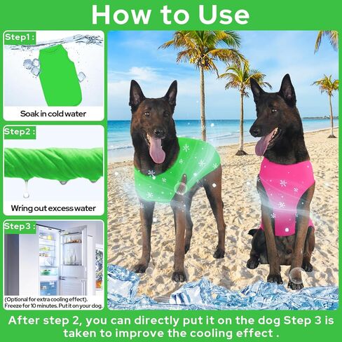 2 Pack Dog Shirts, Breathable Mesh Dog Clothes Pet Sleeveless Vest, Lightweight Stretchy Tank Top T-Shirts for Large Dogs, L in Kuwait