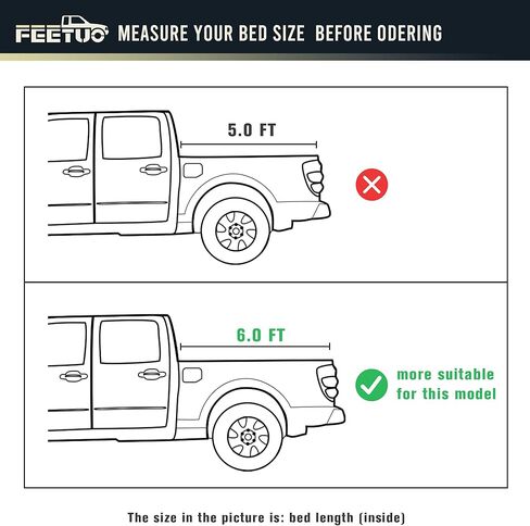سرير شاحنة بغطاء تونيو ناعم رباعي الطي لـ 2024-2025 تاكوما 6FT/73.7 بوصة | للنماذج مع أو بدون نظام السكك الحديدية على سطح السفينة| in Kuwait