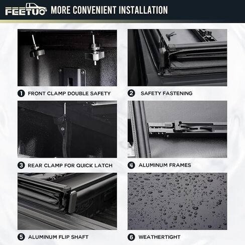 سرير شاحنة بغطاء تونيو ناعم رباعي الطي لـ 2024-2025 تاكوما 6FT/73.7 بوصة | للنماذج مع أو بدون نظام السكك الحديدية على سطح السفينة| in Kuwait