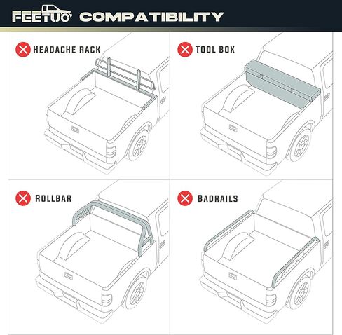 سرير شاحنة بغطاء تونيو ناعم رباعي الطي لـ 2024-2025 تاكوما 6FT/73.7 بوصة | للنماذج مع أو بدون نظام السكك الحديدية على سطح السفينة| in Kuwait