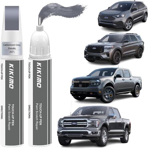 KIKIMO for Ford Touch Up Paint (أزرق معدني بخاري (K1/M7490A)، طقم إصلاح طلاء السيارة لفورد، إصلاح الخدوش 2 في 1 مع طرف قلم وفرشاة، لون مطابق للإصلاح السريع والسهل in Kuwait