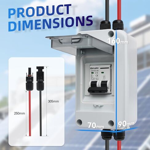Solar Panel Disconnect Switch,30A 400V Miniature Circuit Breaker Box IP65 Waterproof AC/DC Disconnect Box for photovoltaic Solar Panel Grid-Connected Off-Grid System Home in Kuwait