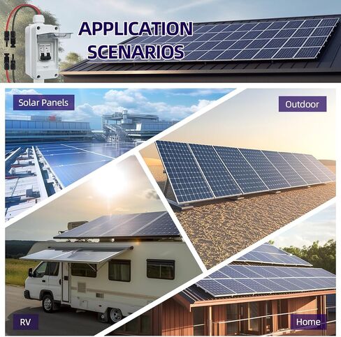 Solar Panel Disconnect Switch,30A 400V Miniature Circuit Breaker Box IP65 Waterproof AC/DC Disconnect Box for photovoltaic Solar Panel Grid-Connected Off-Grid System Home in Kuwait