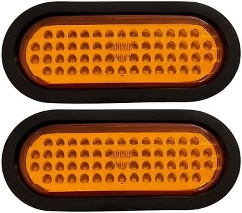 All Star Truck Parts] 6 بوصة بيضاء بيضاوية 56 LED خلفية احتياطية خفيفة للمقطورة حلقة مطاطية وقابس مقطورة بثلاثة أسلاك - الكمية 2. معتمدة ومميزة من DOT/SAE، مقاومة للماء، مصابيح LED عالية الكثافة... in Kuwait