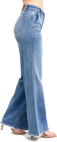 Judy Blue Women's High Waist Retro Relaxed Wide Leg Jeans in Saudi Arabia