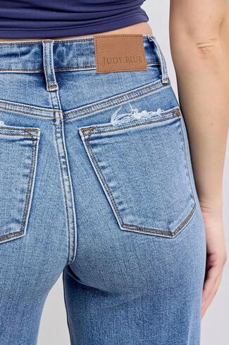 Judy Blue Women's High Waist Retro Relaxed Wide Leg Jeans in Saudi Arabia