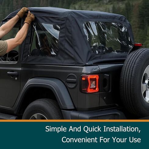 سطح ناعم مع نوافذ خلفية وجانبية ملونة لاستبدال الماس الأسود لسيارة Wrangler JK 2 Door 2010-2017 in Saudi Arabia