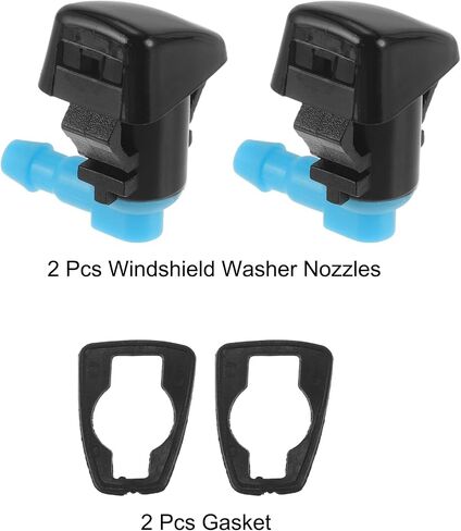 2 Pcs Front Windshield Washer Nozzle 2 Pcs Gasket for Jeep Cherokee 2014-2019 Windshield Spray Nozzles Wiper Spray Washer Jet No.68102968AA Black Blue in Saudi Arabia