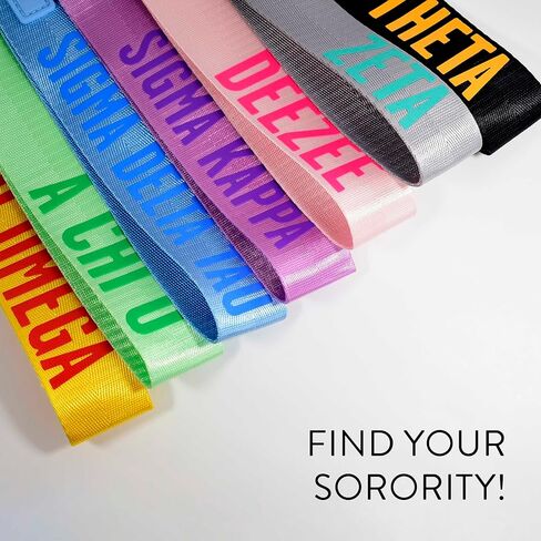 Sorority Shop Alpha Delta Pi Keychain - Hands-Free Wristlet Lanyard Keychain with Sorority Nickname, 9" Durable Polyester Strap with Alloy Hardware, Holder for Keys, Wallet, Accessories in Saudi Arabia