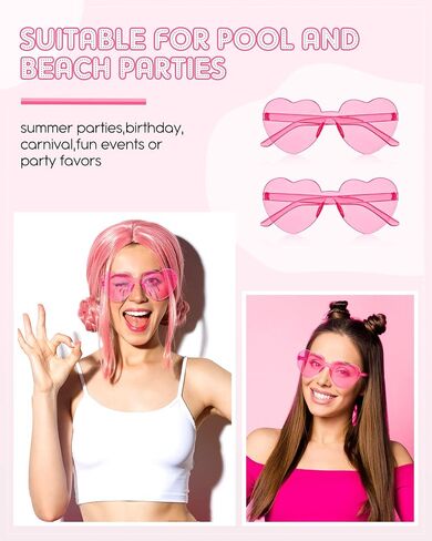 Colzzy 16 Pair Heart Shaped Sunglasses Bulk Witch Birthday Party Sunglasses Candy Color Eyewear for Party Women in Saudi Arabia