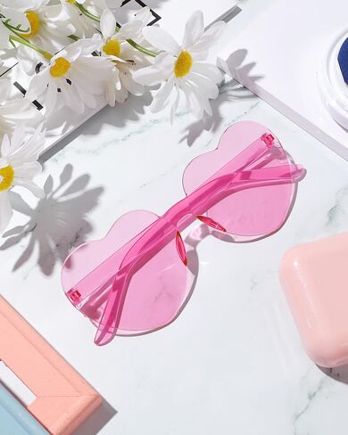 Colzzy 16 Pair Heart Shaped Sunglasses Bulk Witch Birthday Party Sunglasses Candy Color Eyewear for Party Women in Saudi Arabia