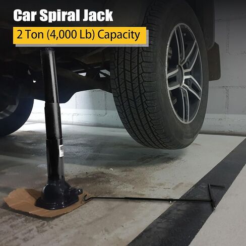 جاك حلزوني لسيارة Ford F150 Chevy Silverado Doge Ram مقابس لولبية لسيارة Toyota Land Cruiser Prado، جاك سيارة بسعة 2 طن (4000 رطل) لرفع السيارة أو حامل الرافعة، 7.08 بوصة - 15.35 بوصة in Kuwait