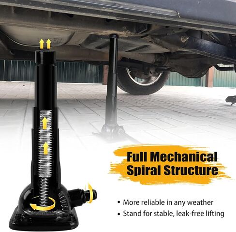جاك حلزوني لسيارة Ford F150 Chevy Silverado Doge Ram مقابس لولبية لسيارة Toyota Land Cruiser Prado، جاك سيارة بسعة 2 طن (4000 رطل) لرفع السيارة أو حامل الرافعة، 7.08 بوصة - 15.35 بوصة in Kuwait