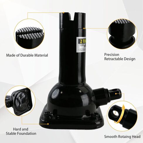 جاك حلزوني لسيارة Ford F150 Chevy Silverado Doge Ram مقابس لولبية لسيارة Toyota Land Cruiser Prado، جاك سيارة بسعة 2 طن (4000 رطل) لرفع السيارة أو حامل الرافعة، 7.08 بوصة - 15.35 بوصة in Kuwait