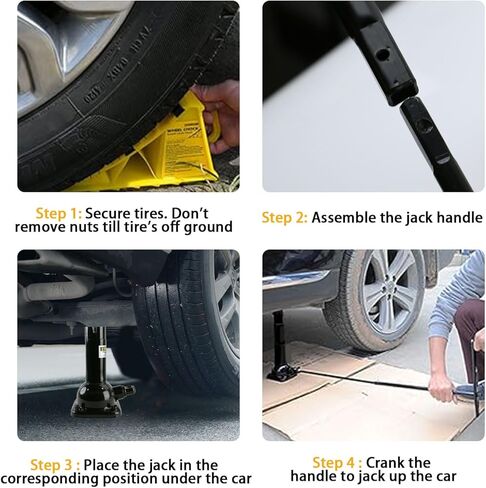 جاك حلزوني لسيارة Ford F150 Chevy Silverado Doge Ram مقابس لولبية لسيارة Toyota Land Cruiser Prado، جاك سيارة بسعة 2 طن (4000 رطل) لرفع السيارة أو حامل الرافعة، 7.08 بوصة - 15.35 بوصة in Kuwait