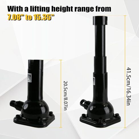 جاك حلزوني لسيارة Ford F150 Chevy Silverado Doge Ram مقابس لولبية لسيارة Toyota Land Cruiser Prado، جاك سيارة بسعة 2 طن (4000 رطل) لرفع السيارة أو حامل الرافعة، 7.08 بوصة - 15.35 بوصة in Kuwait