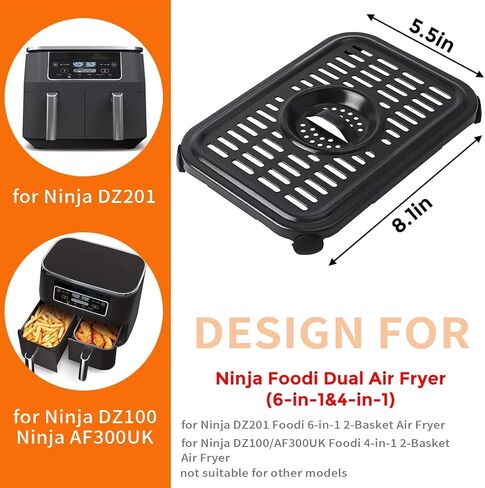 مقلاة شواء الهواء لـ Ninja Foodi AD350CO DZ401 DZ550 10 Quart DZ071 7 Quart 6 in 1 FlexBasket Air Fryer، استبدال مقلاة الهواء هش لوحة ملحقات صينية لوحة الشواية، آمنة للاستخدام في غسالة الأطباق in Kuwait