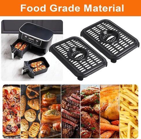 مقلاة شواء الهواء لـ Ninja Foodi AD350CO DZ401 DZ550 10 Quart DZ071 7 Quart 6 in 1 FlexBasket Air Fryer، استبدال مقلاة الهواء هش لوحة ملحقات صينية لوحة الشواية، آمنة للاستخدام في غسالة الأطباق in Kuwait