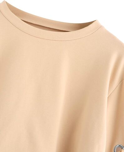 SweatyRocks Women's Casual Lace Up Long Sleeve Pullover Crop Top Sweatshirt in Kuwait