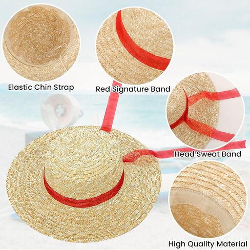 4 Pcs Halloween Italy men Costume White and Black Stripe Shirt Red Neck Scarf Straw Boater Hat for Men Cosplay in Saudi Arabia