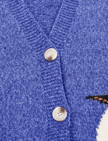 Aelfric Eden Cardigan Sweater Open Front Knit Cardigans Penguin Graphic Color Blocking Sweaters Y2k 2025 Outfits in Saudi Arabia