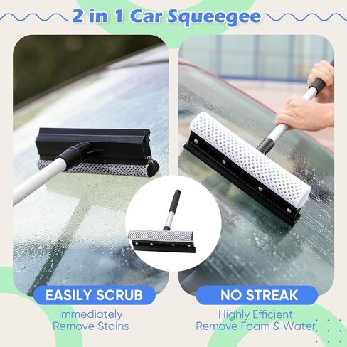 LemonRoad 65'' Five-Sided Car Wash Brush with Long Extendable Handle, Scratch-Free Soft Bristles Car Cleaning Wash Mop Kit, Universal for Truck RV SUV Boats Floors in Saudi Arabia