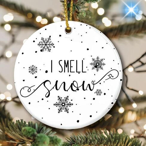 I Smell Snow Ornament, Idea Gift for Christmas, Christmas Tree Decorations, Ornament Gifts for Women, Gilmore Girls Gifts, Collectible Gift for Girls in Saudi Arabia