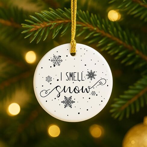I Smell Snow Ornament, Idea Gift for Christmas, Christmas Tree Decorations, Ornament Gifts for Women, Gilmore Girls Gifts, Collectible Gift for Girls in Saudi Arabia