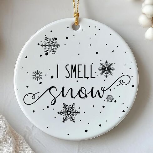 I Smell Snow Ornament, Idea Gift for Christmas, Christmas Tree Decorations, Ornament Gifts for Women, Gilmore Girls Gifts, Collectible Gift for Girls in Saudi Arabia
