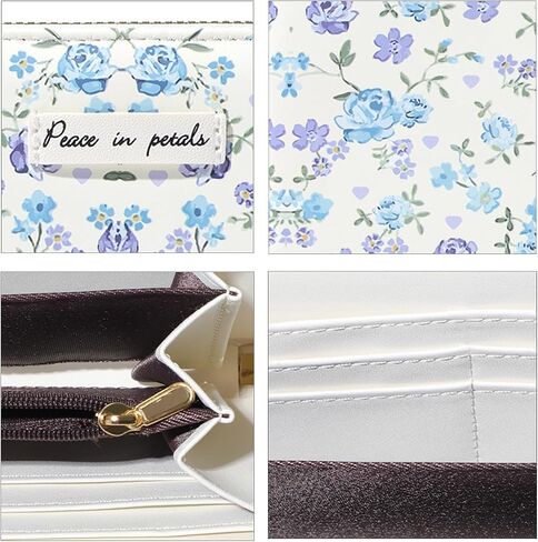 Sunwel Fashion Floral Clutch Wallet للنساء خمر المرقعة Ditsy الزهور سستة حول محفظة بطاقة الائتمان (الرقعة الوردية) in Kuwait