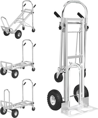 Folding Hand Truck Dolly Cart with 4 Wheels & 2 Elastic Ropes, Foldable Dolly Lightweight Portable Moving Dolly Cart for Luggage, Travel, Shopping in Saudi Arabia