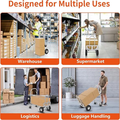 Folding Hand Truck Dolly Cart with 4 Wheels & 2 Elastic Ropes, Foldable Dolly Lightweight Portable Moving Dolly Cart for Luggage, Travel, Shopping in Saudi Arabia