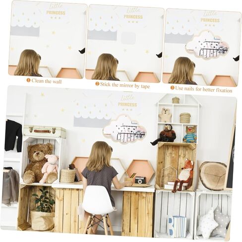 Mirror Cloud Wooden Mirror Nordic Decorative Shatterproof Wall Sticker Decoration in Saudi Arabia