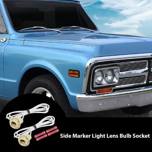 مقابس لمبة ALLGOOD متوافقة مع شاحنات بيك اب Chevy/GMC 1967-1991 (تناسب الجوانب الأمامية والخلفية) زوج عدسات إضاءة جانبية in Saudi Arabia