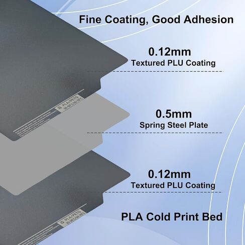 Panda Build Plate CryoGrip Pro Glacier Build Plate for Bambu Lab P1S P1P X1C X1E A1 3D Printers, Double-Sided Fine Textured Spring Steel Sheet, Firm Adhesion, 257x257mm in Saudi Arabia