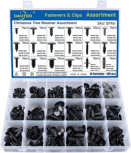 OAUTOO 180pcs Single Head Xmas Tree Retainer Clip Assortment Automotive Push Pin Rivets Kit in Saudi Arabia