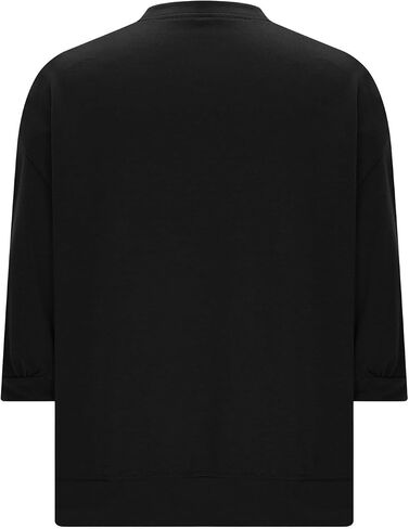 3/4 كم بلوزات للنساء كبيرة الحجم قطرة الكتف Crewneck البلوز القمم عادية فضفاض منقوشة تجريب الصالة الرياضية قمصان in Saudi Arabia