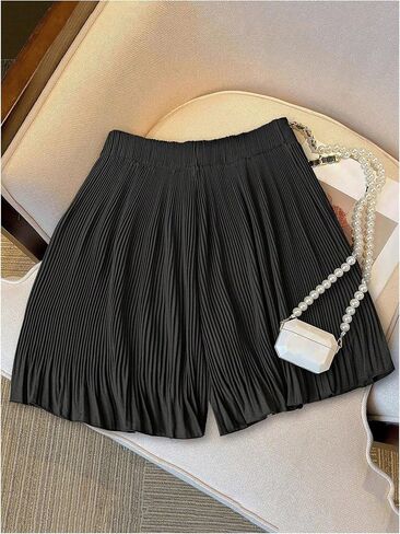 MakeMeChic Women's Pleated Ruffle Shorts Summer Wide Leg Flowy Dressy Shorts in Saudi Arabia