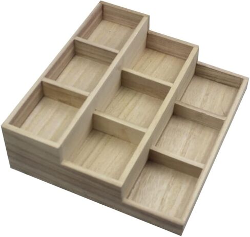 Zerodeko Office Decor 9 Grid Wood Jewelry Tray Jewelry Drawer Organizer Showcase Display Box Ring Earrings Holder Divided Organizer Tray Sorting Tray for Rings Earring Storage Display Desk Organizer in Saudi Arabia