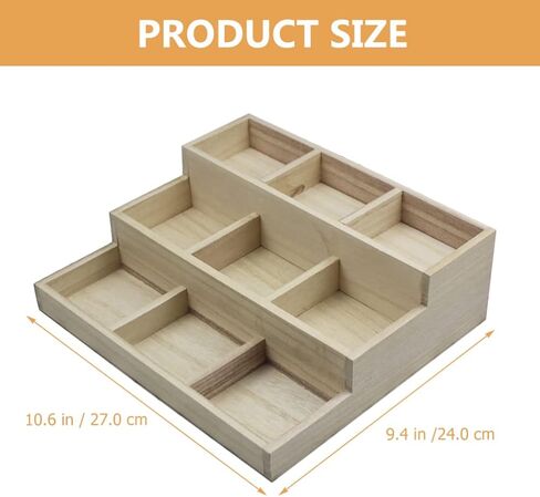 Zerodeko Office Decor 9 Grid Wood Jewelry Tray Jewelry Drawer Organizer Showcase Display Box Ring Earrings Holder Divided Organizer Tray Sorting Tray for Rings Earring Storage Display Desk Organizer in Saudi Arabia