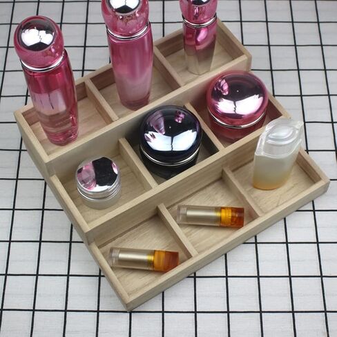 Zerodeko Office Decor 9 Grid Wood Jewelry Tray Jewelry Drawer Organizer Showcase Display Box Ring Earrings Holder Divided Organizer Tray Sorting Tray for Rings Earring Storage Display Desk Organizer in Saudi Arabia