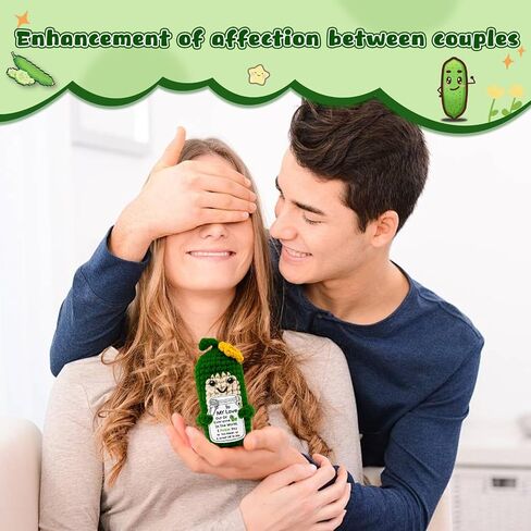 Love You Gifts for Him Her Boyfriend Girlfriend, Sweetest Day for Wife Husband Handmade Crochet Emotional Pickle Birthday Romantic I Love You Gift for Men Women Christmas in Saudi Arabia